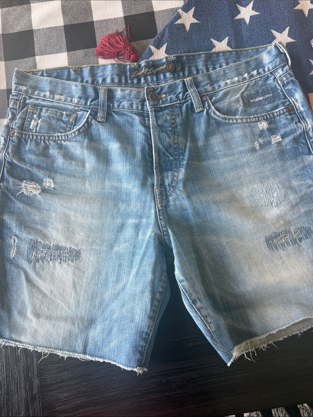 Women’s Vintage Lucky Brand Light Blue Distressed Denim Shorts